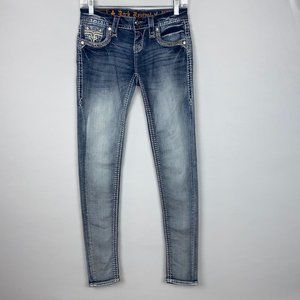 Rock Revival Rona Skinny Lt Wash Embellished Jeans